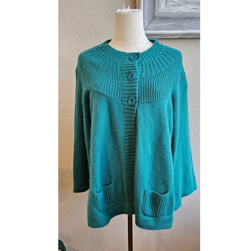 Marks & Spencer Women's Wool Angora Cozy Rib Knit Cardigan Sweater UK 22 US XXL